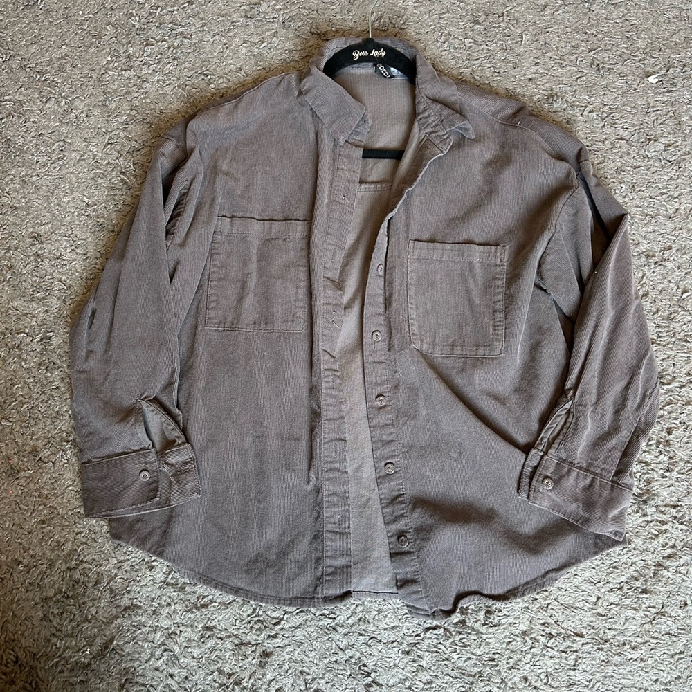 Women's Purple/ Grey Button Up, Size: XS